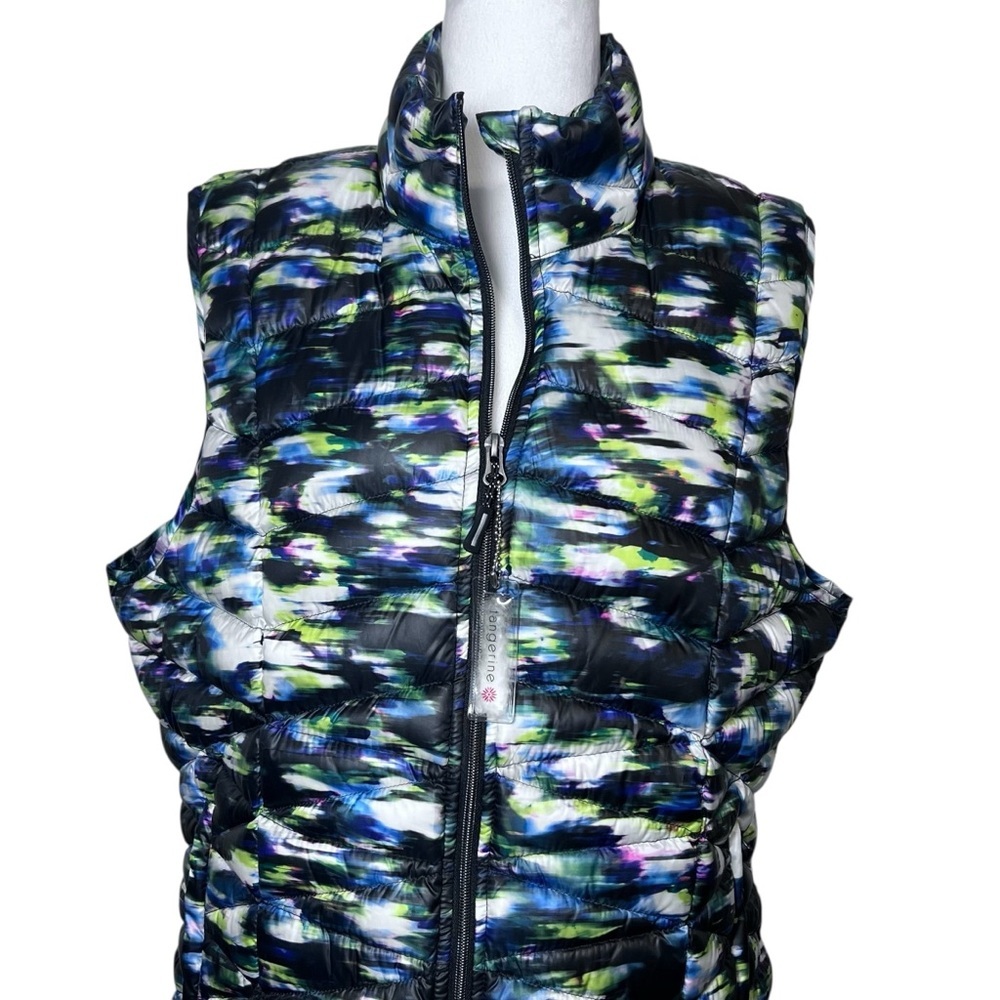 TANGERINE NWT Womens 2XL Vibrant Multicolor Quilted Puffer Vest Lightweight Zip
